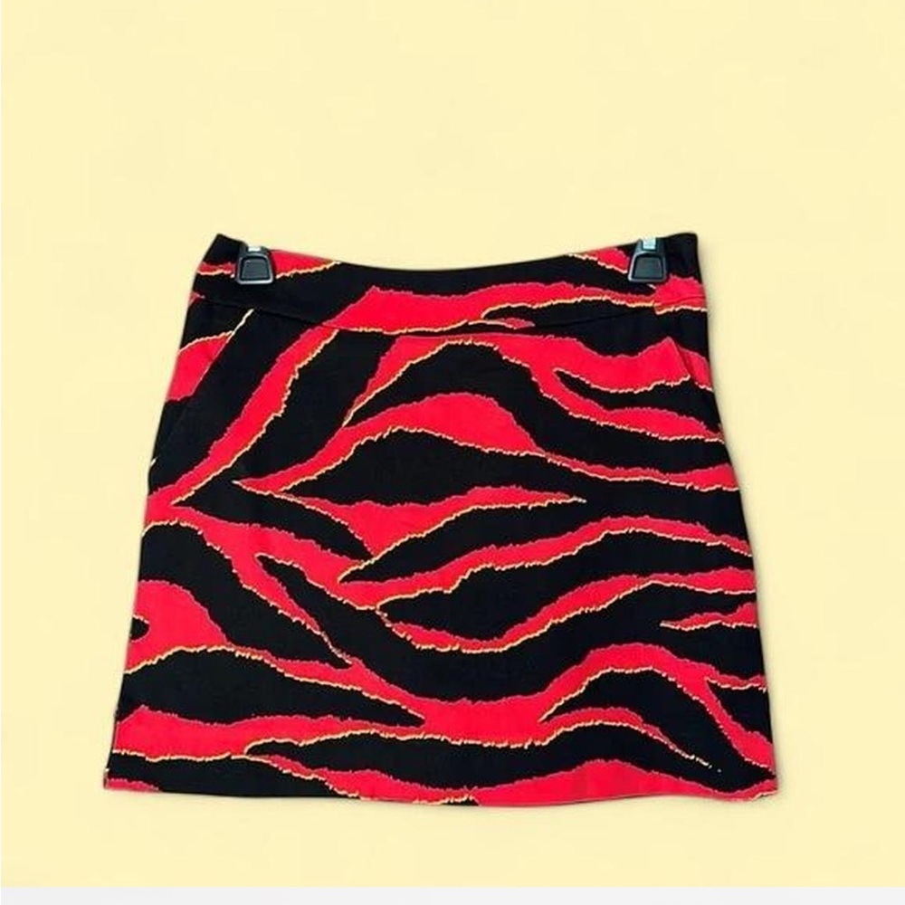Loudmouth Red and Black Zebra Print Golf Skirt
